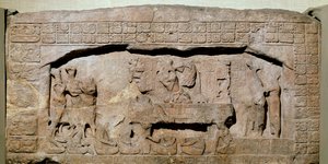 Dintel 3 de Piedras Negras, Petén, Guatemala, Período Clásico Tardío (600-900 d.C.)